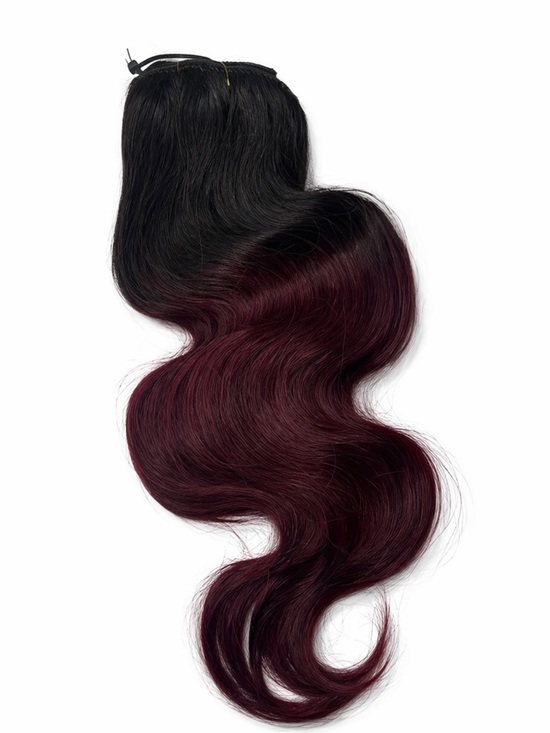 Other - 14 Inch Ombre Body Wave  Black & Burgundy Clip in hair extensions.